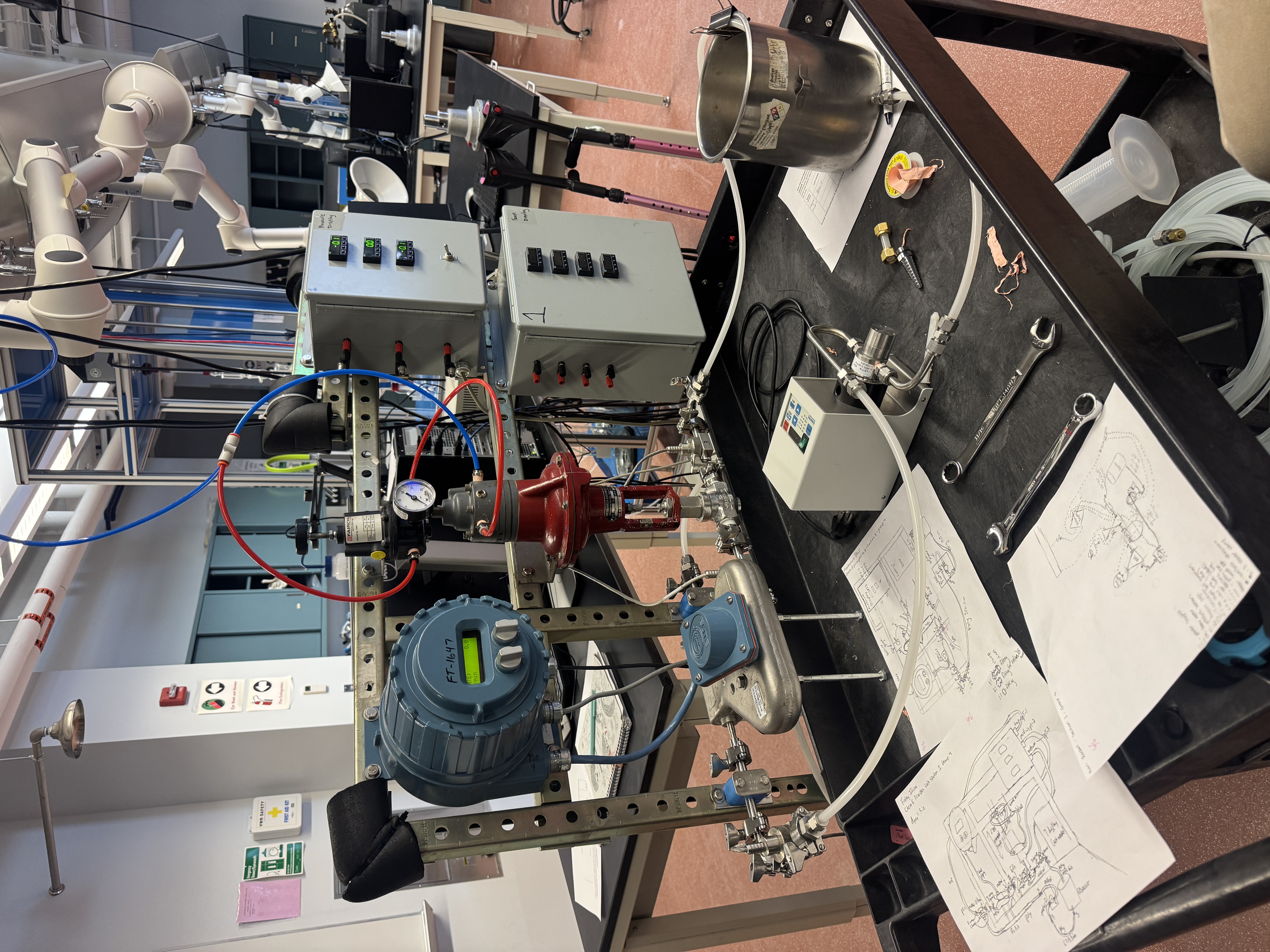 Engineering Principles Lab process flow cart setup